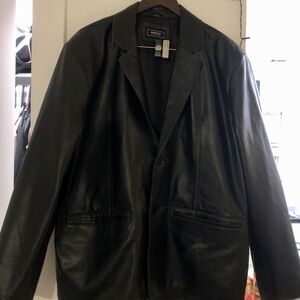 Missoni Mens Black Leather Coat-2XL
